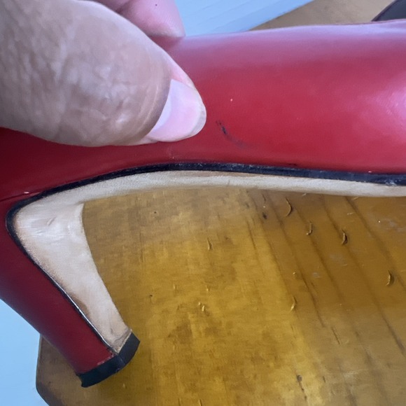 Vintage Salvatore Ferragamo Red Leather Pumps-Szie7.5/EU36-Classic Made in Italy - Picture 12 of 15